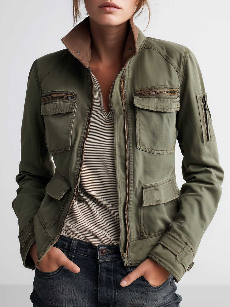 Outerdoor Utility Pocket Olive Green Cargo Jacket