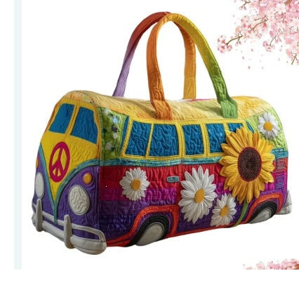 Sunflowvana | Quilted Travel Duffle Bag