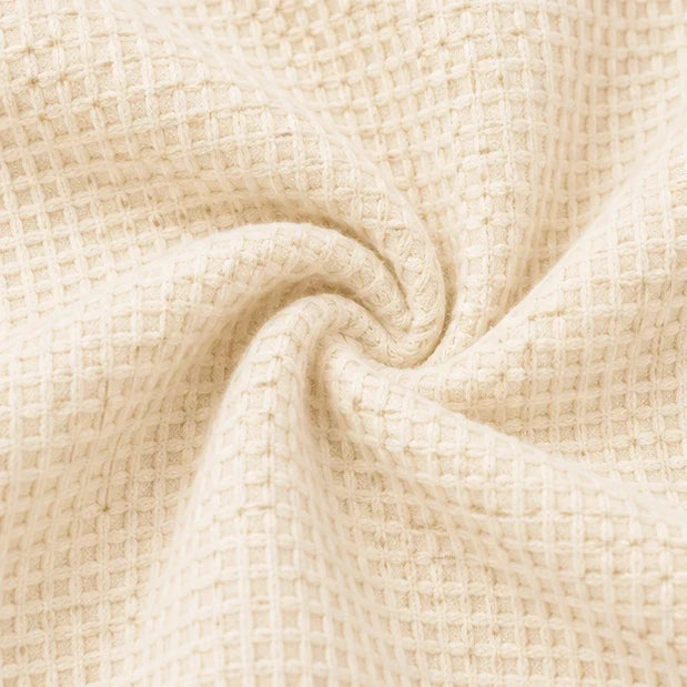 Wafflelyn – Waffle-Knit Round-Neck Sweater