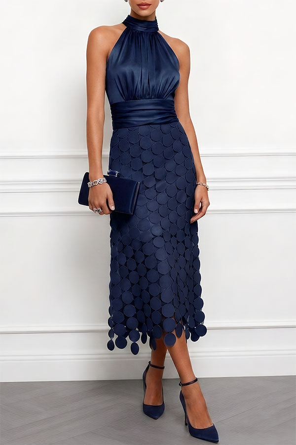 Aurelia | Satin Cutout Midi Dress
