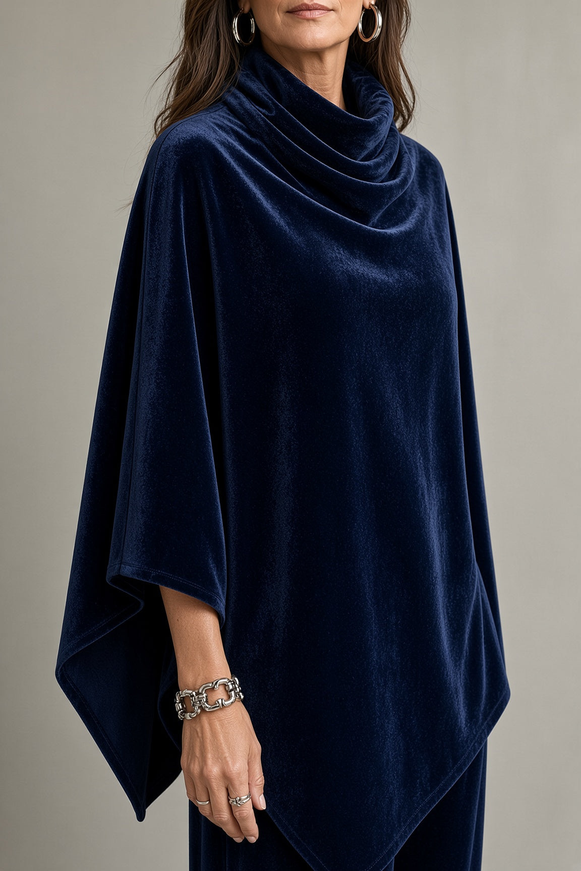 Monica | Velvet Poncho & Pants Set