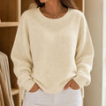Wafflelyn – Waffle-Knit Round-Neck Sweater