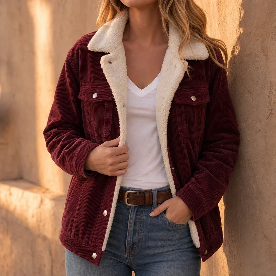Cordelia – Sherpa-Like Lined Corduroy-Look Jacket
