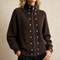 Wearbella – Double-Breasted Stand Collar Knit Cardigan