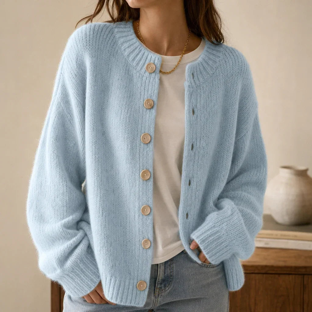 Marlowe Knit – Chunky Marled Oversized Button Cardigan