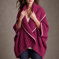 Drapella – Contrast-Trim Draped Knit Cardigan