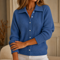 Lapelle – Waffle-Knit Lapel Collar Button Cardigan