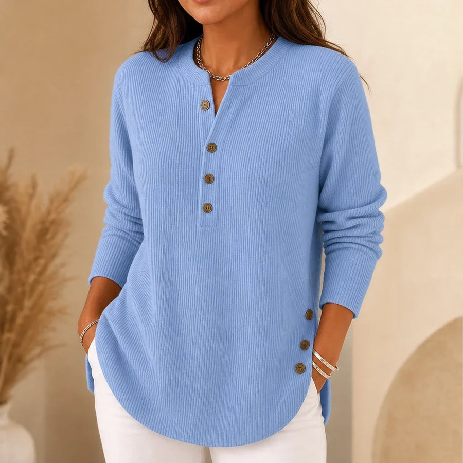 Lunelle – Loose-Knit Curved-Hem Tunic Sweater