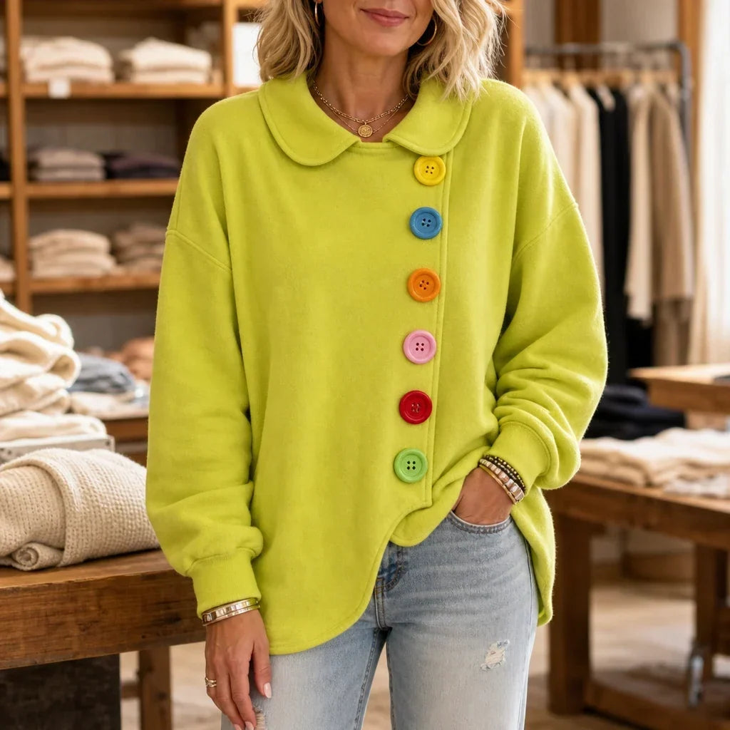 Buttonbelle – Peter Pan Collar Button Sweatshirt