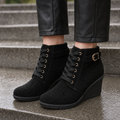 Stepeasy – Water-Repellent Side-Zip Wedge Ankle Boots