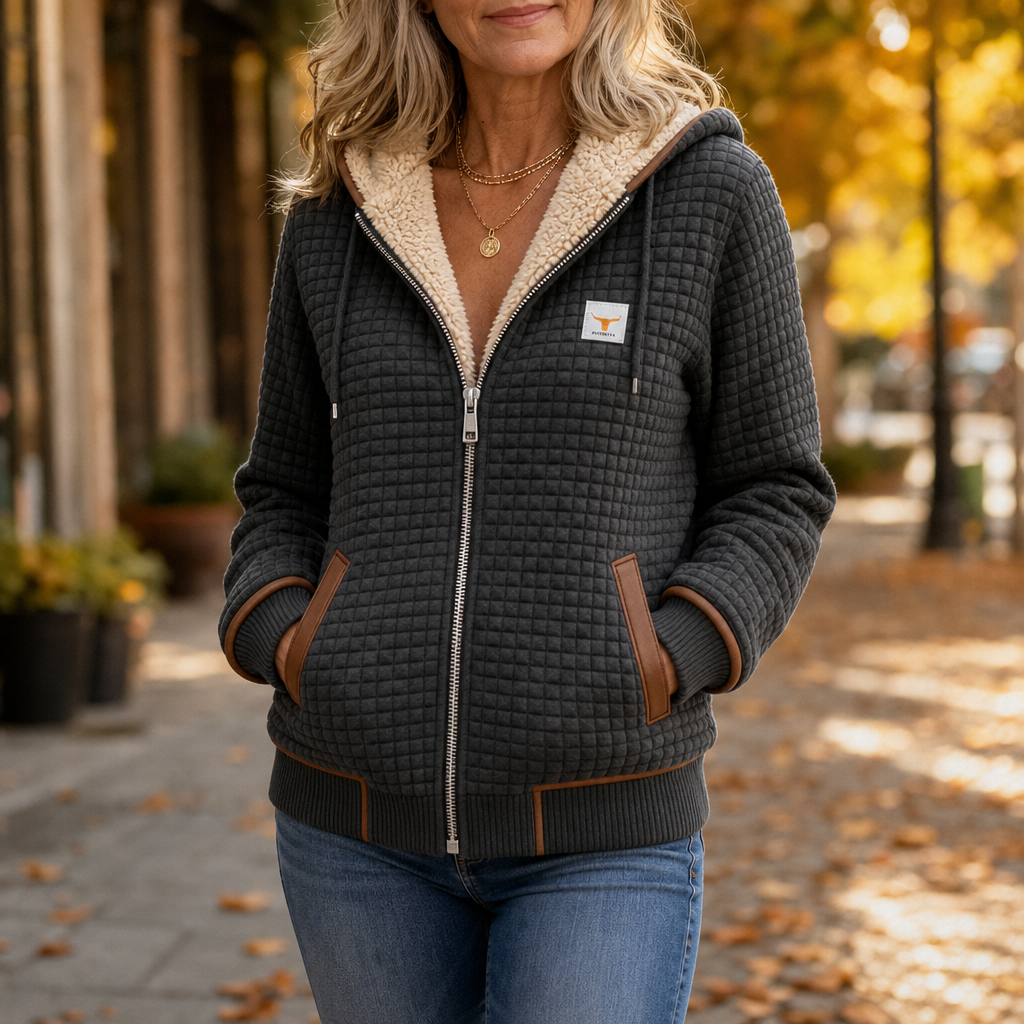 Hearthline – Waffle-Quilted Hooded Jacket