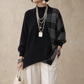 Plaidelle – Asymmetric Plaid Panel Knit Sweater