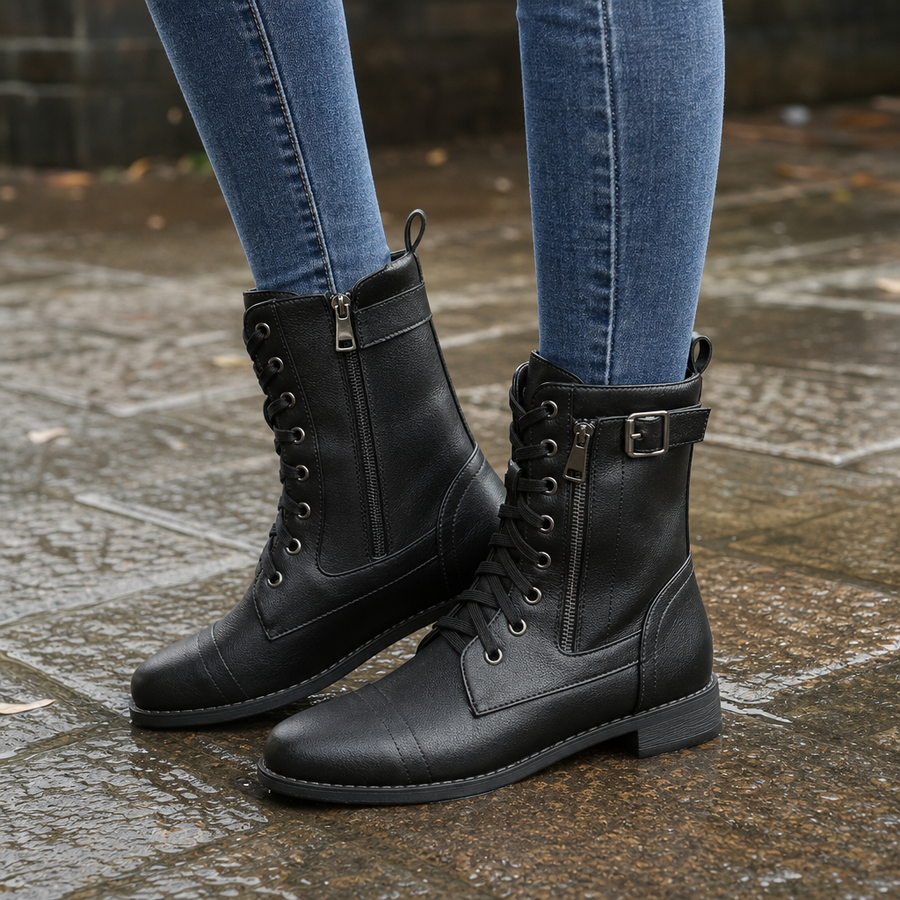 Amarah – Lace-Up Side-Zip Ankle Boots