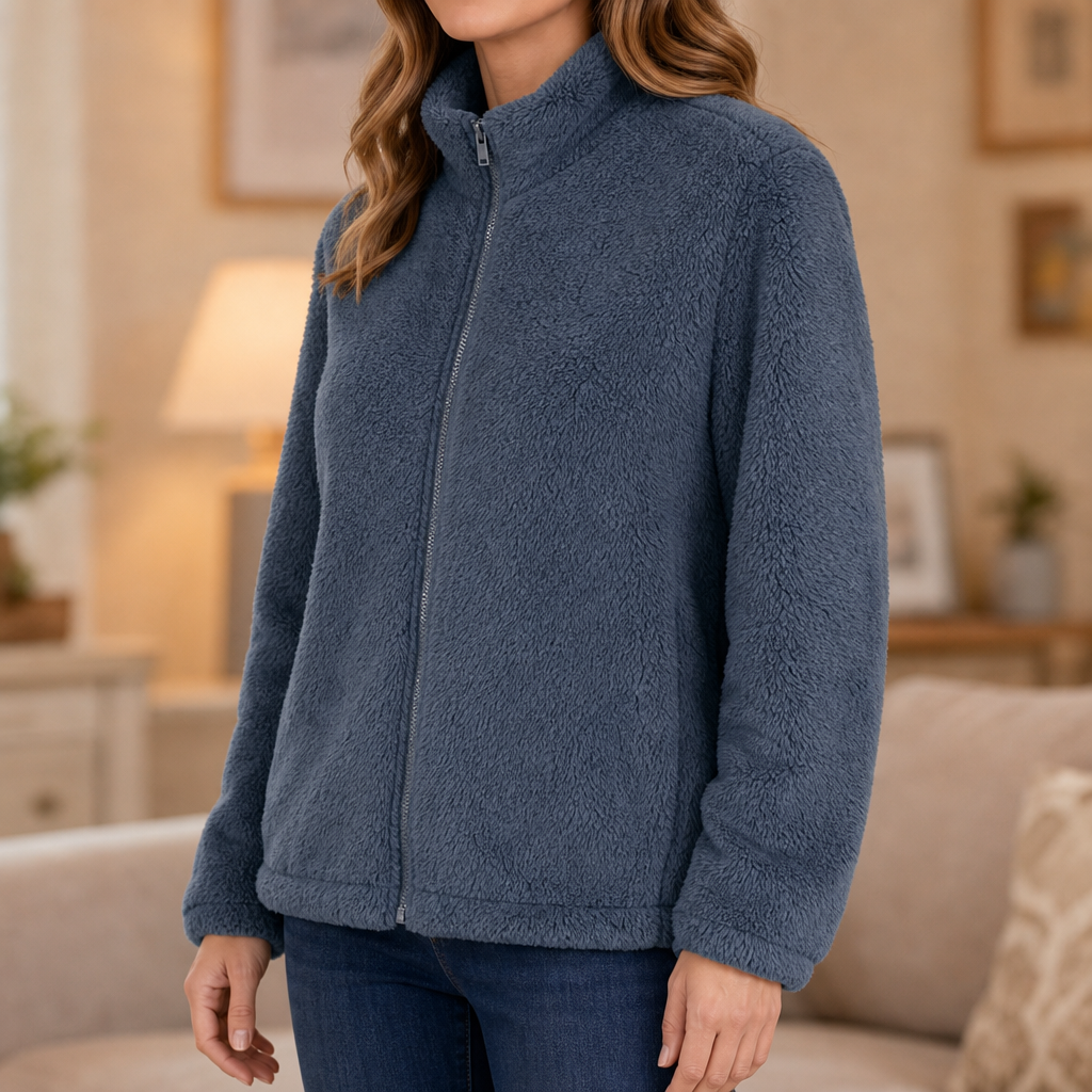 Velora – Plush Fleece Stand-Collar Jacket