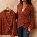 Mayfield – Crochet Scalloped Hem Wrap Cardigan