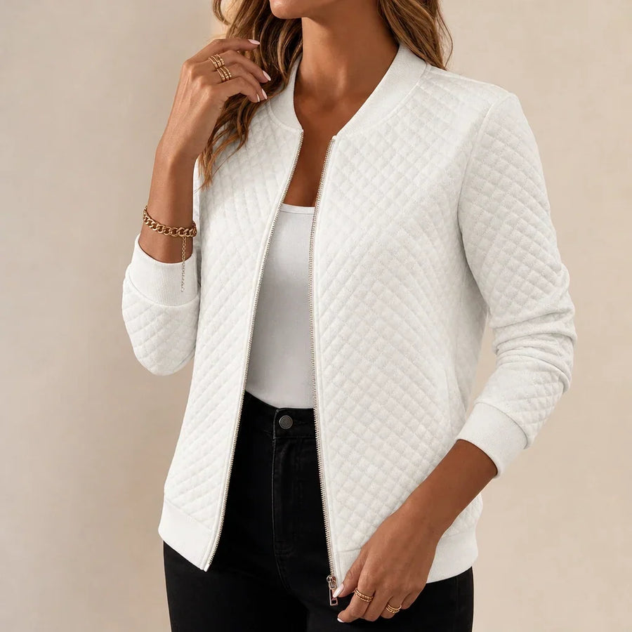 Overa – Diamond-Quilted Zip-Front Jacket