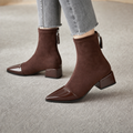 Solvera – Pointed-Toe Chunky Heel Ankle Boots