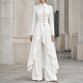 Vellora – Asymmetric Ruffled Tunic And Wide-Leg Pants Set