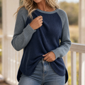 Waffle West – Western Waffle-Knit Raglan Sleeve Top