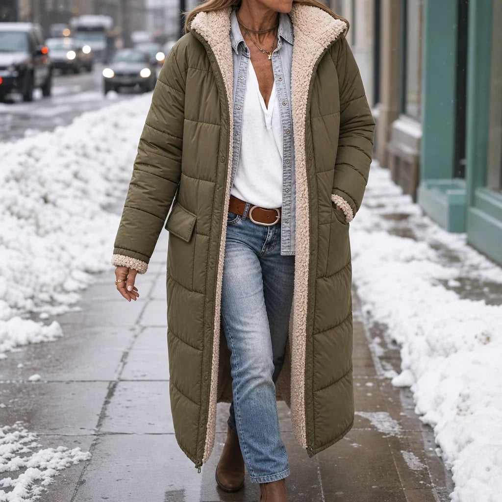 Revera – Reversible Hooded Longline Puffer Coat
