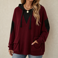 Vela – V-Neck Color-Block Oversized Hoodie