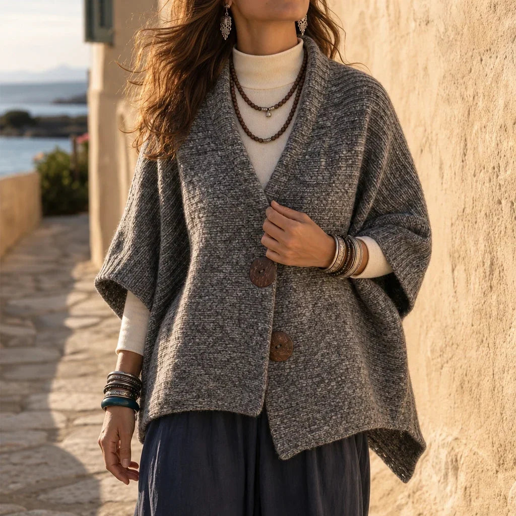 Moravelle – Oversized Button-Front Relaxed Knit Cardigan