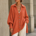 Draperlyn – Collared Open-Front Batwing Knit Cardigan