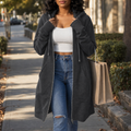 Cozyline – Fleece-Lined Tunic-Length Zip-Up Hoodie