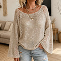 Lunelle – Sequin Open-Knit Sweater Top