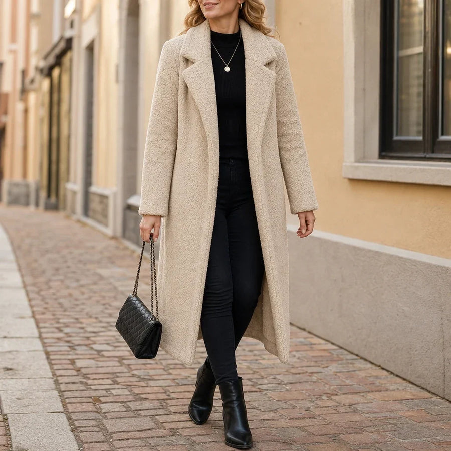 Veloura – Long Teddy Lapel Coat