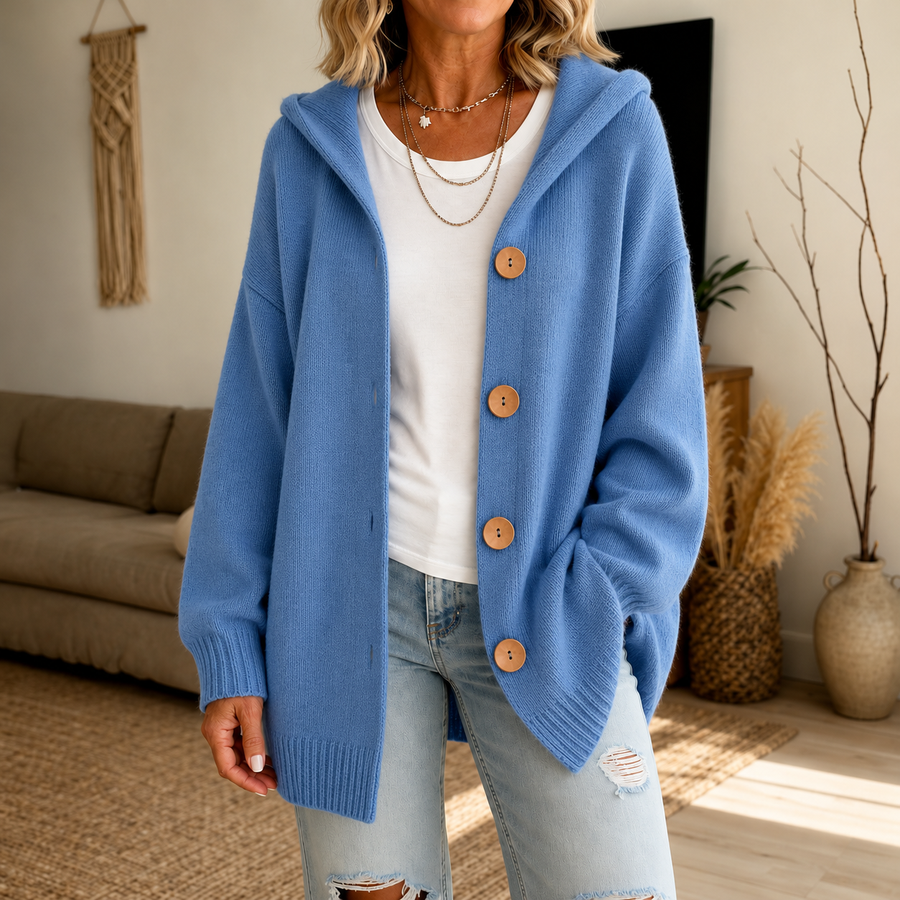 Ribelle – Chunky Rib-Knit Hooded Cardigan