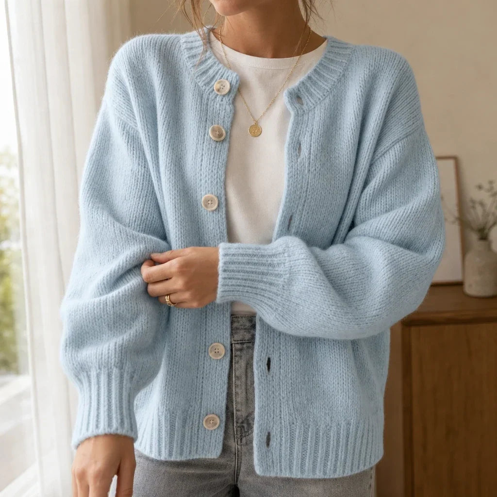 Marlowe Knit – Chunky Marled Oversized Button Cardigan