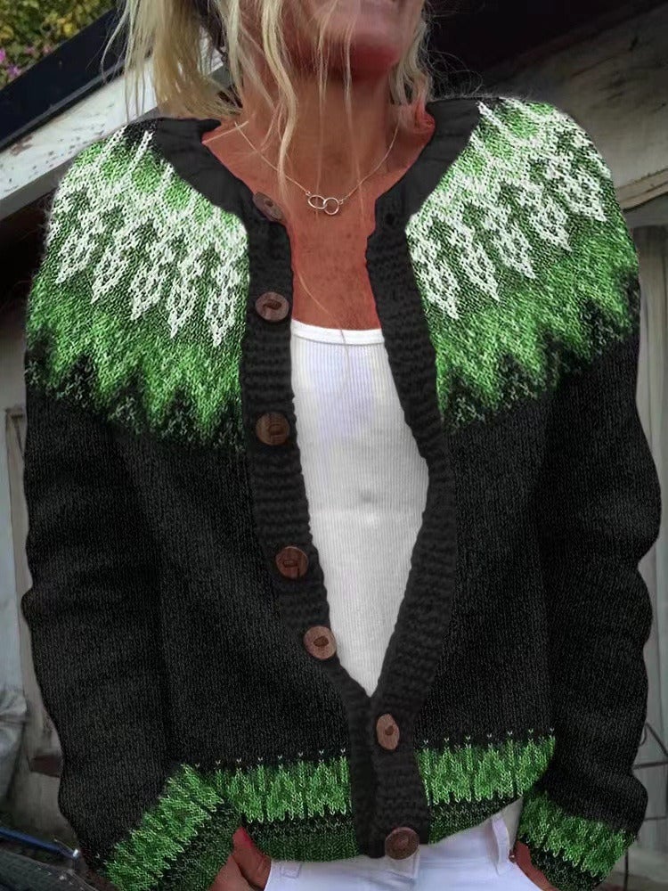 Sadie | Fair Isle Knit Cardigan
