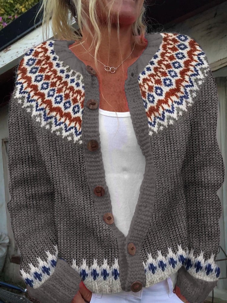 Gabriella | Fair Isle Knit Cardigan