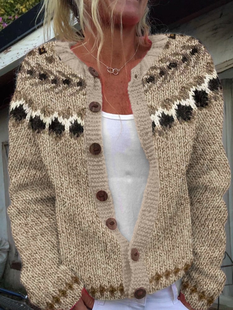 Aubree | Fair Isle Knit Cardigan