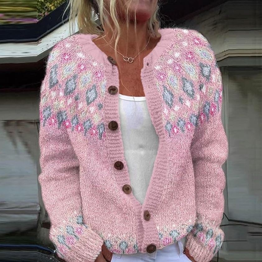 Hazel | Fair Isle Knit Cardigan
