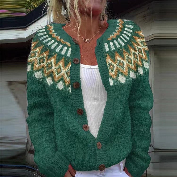 Natalia | Fair Isle Knit Cardigan