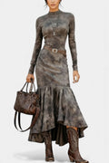 Zoe Vintage Midi Dress With Flared Skirt