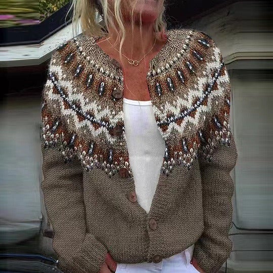 Adeline | Fair Isle Knit Cardigan