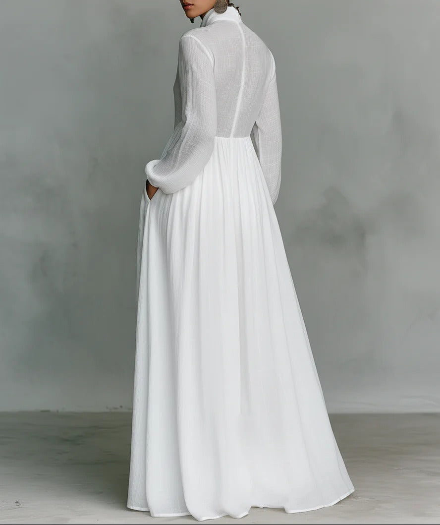 Celine | Flowing Button-Front Maxi Dress