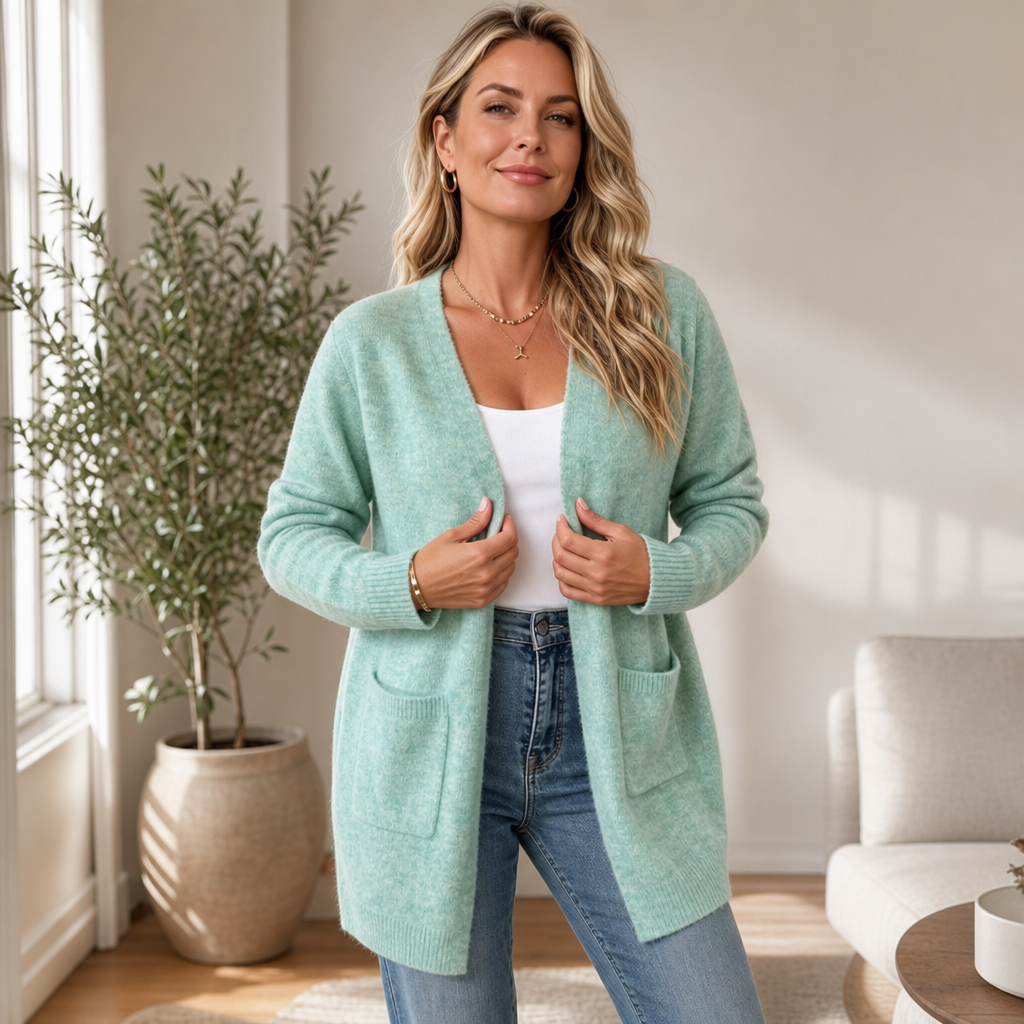 Mayfield – Longline Open-Front Wool Knit Cardigan