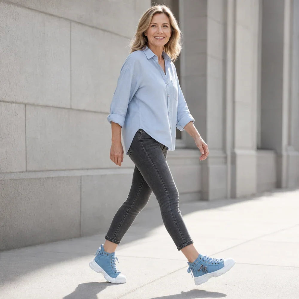 Breezara – Lace-Up Platform Sneaker Boots
