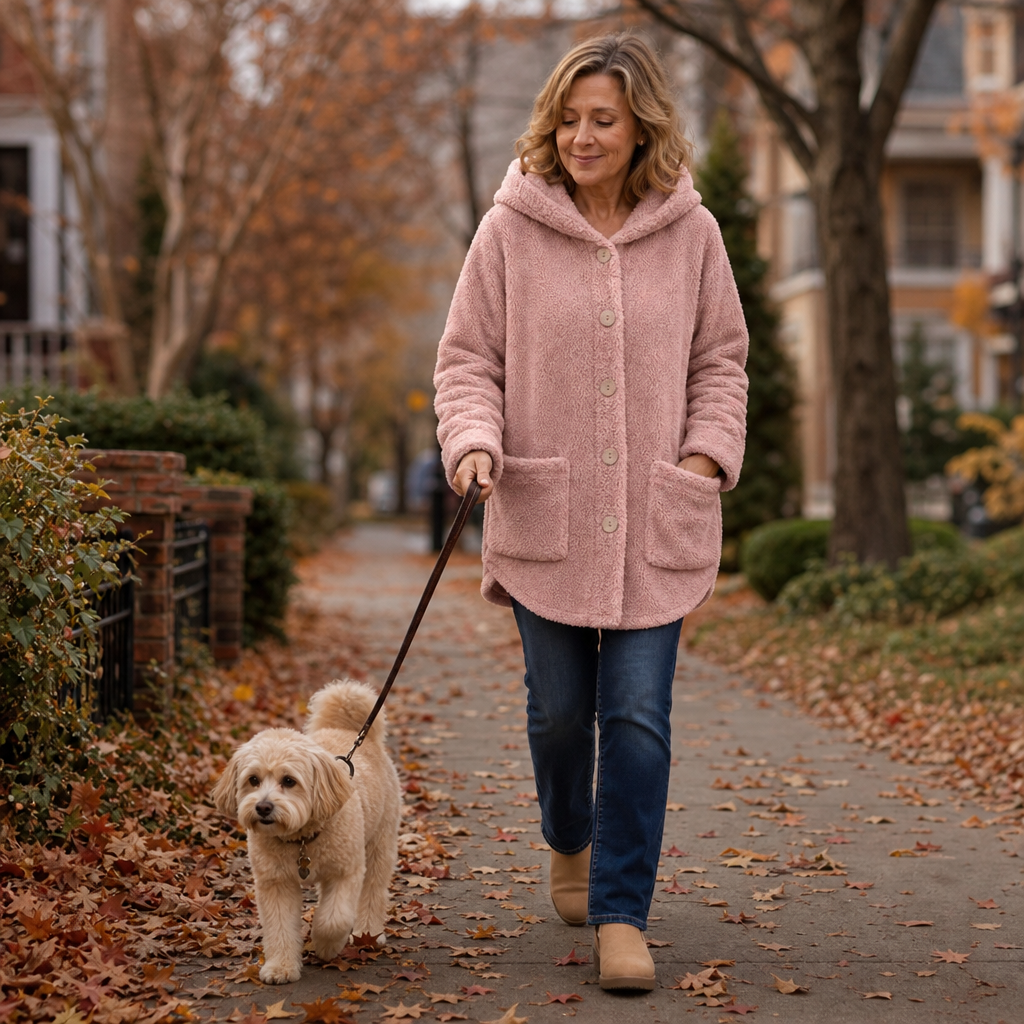 Cozyvale – Button-Front Hooded Winter Jacket