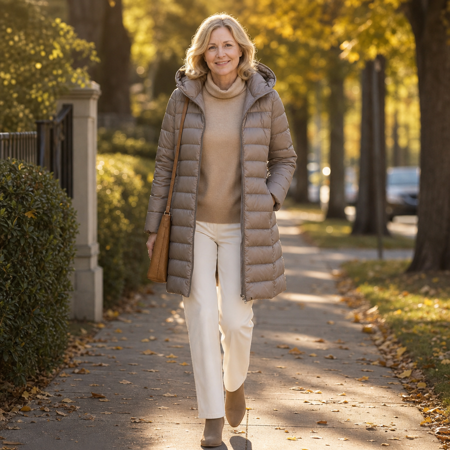 Veluna – Long Quilted Puffer Coat