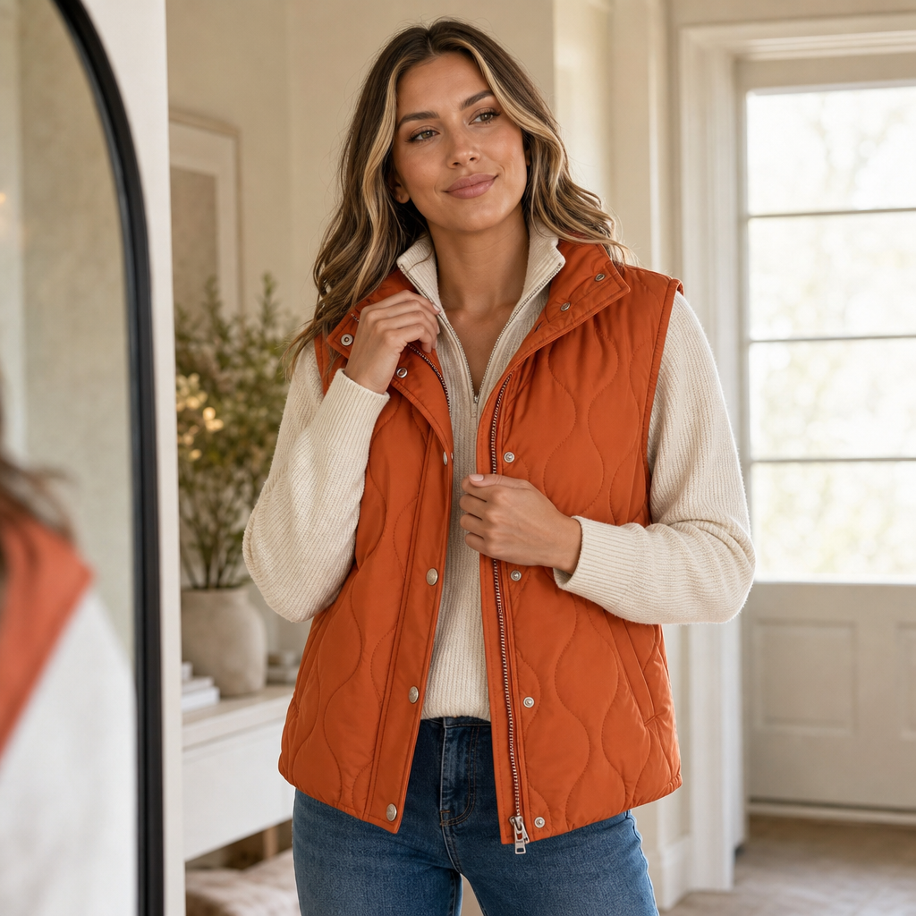 Wavelyn – Wavy Quilted Cropped Vest