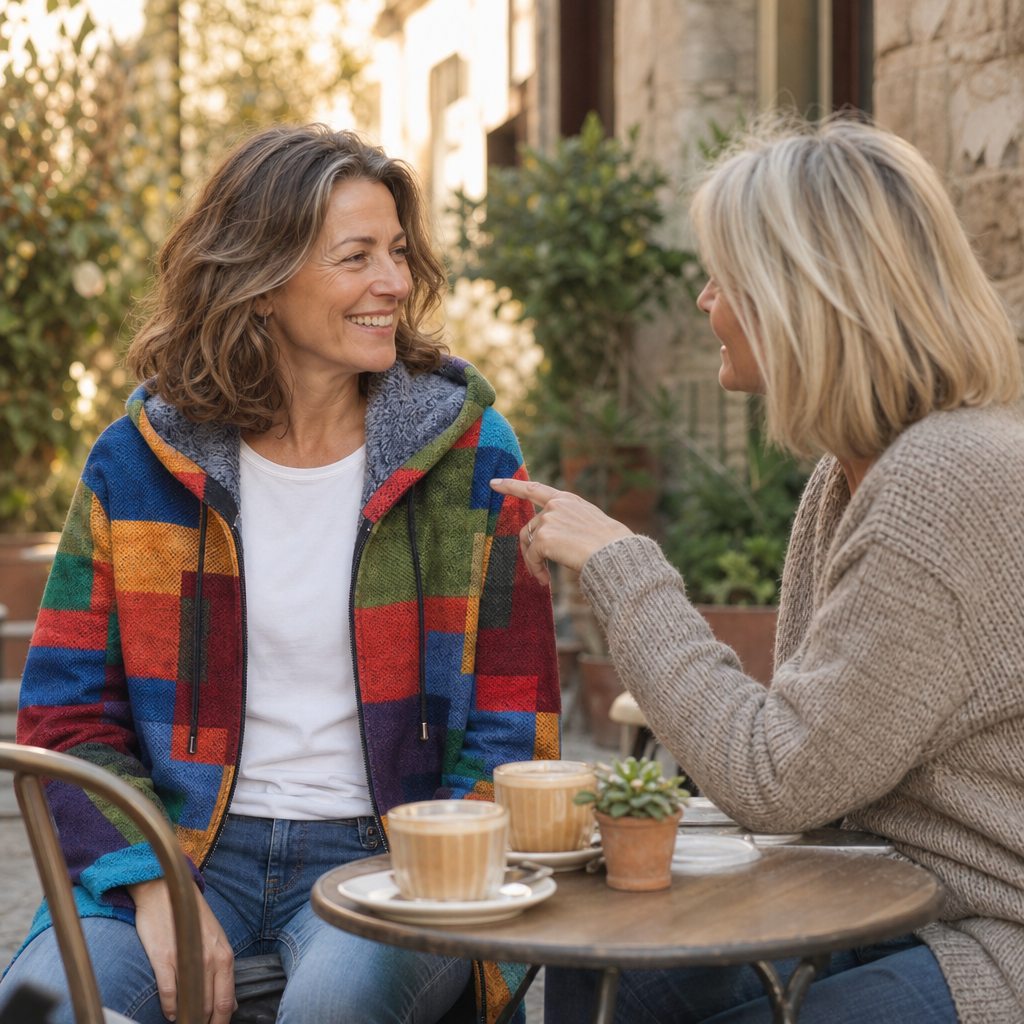 Patchwork Muse – Colorful Patchwork Hooded Cardigan
