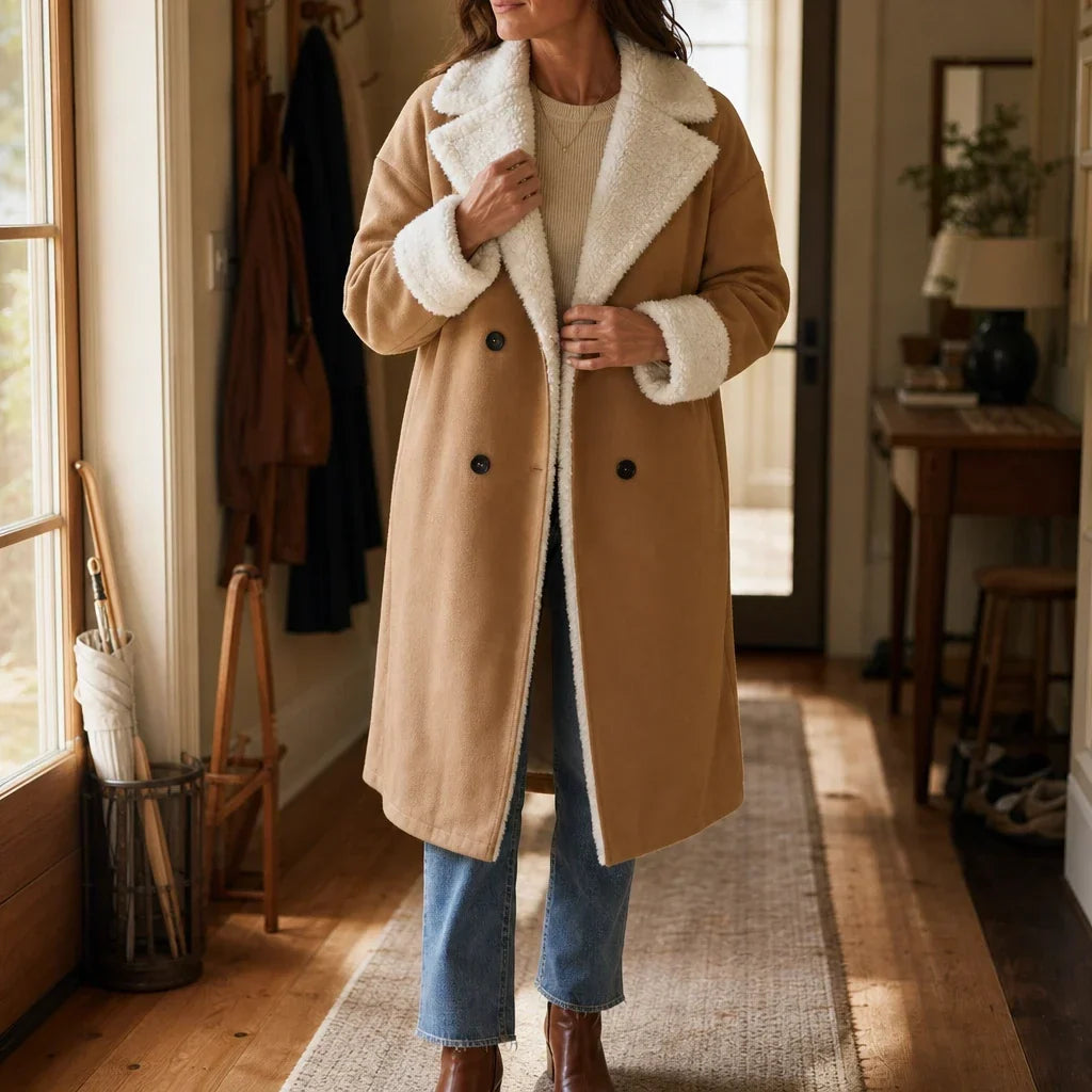 Everleigh – Camel Sherpa-Lined-Look Winter Coat