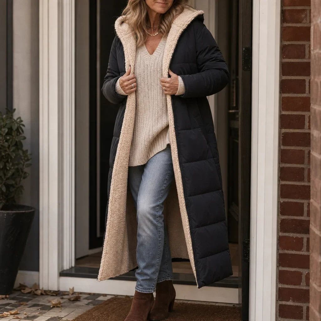Reversa – Long Quilted Reversible Puffer Coat