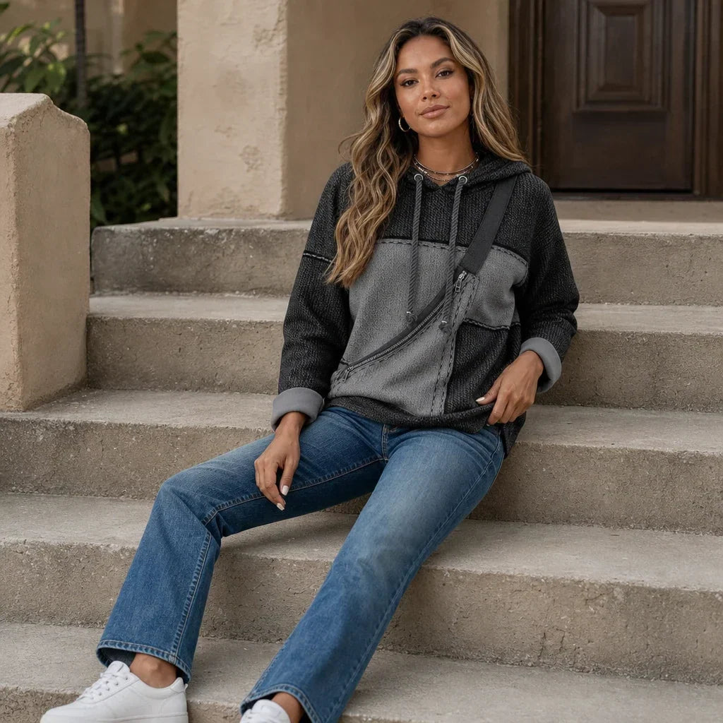 Illuvia – 3D Print Color-Block Hoodie