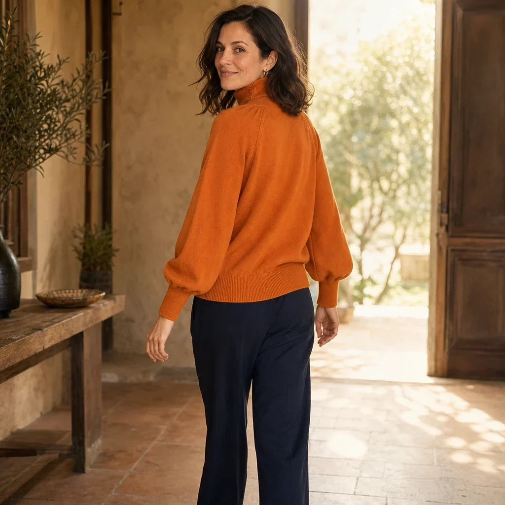 Pleata – Pleated Shoulder Lantern Sleeve Sweater